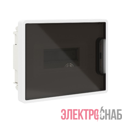 Щиток встраиваемый Фрейм (FRAME) ЩРв-п-8 8мод. IP41 с тонированной дверцей с 2 шинами PEN на 6 и 8 отверст. бел. DKC F08B1WD