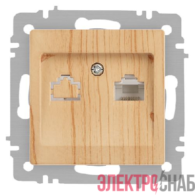 Розетка компьютерная 1-м СП Accent 6-303-11 RJ45 IP20 сосна Intro Б0063644