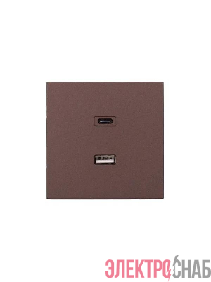 Розетка Type-C+ USB разъем СП ZIMA IP20 шоколад LEZARD 704-7388-192TC