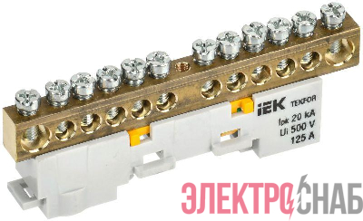 Шина PE "земля" неизол. на универс. держ. 8х12-12-Ж TEKFOR IEK TF-NN20-12-DL-K05