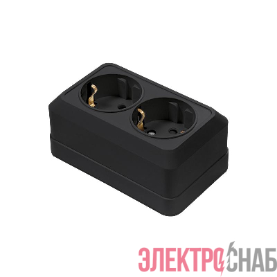 Розетка 2-м BOLLETO с заземл. накладная черн. 7128B IN HOME 4690612061061