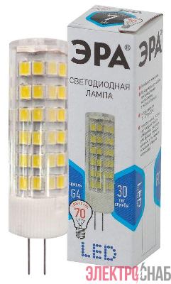 Лампа светодиодная JC-7w-220V-corn ceramics-840-G4 560лм ЭРА Б0027860