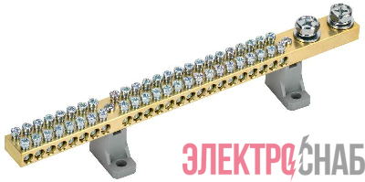 Шина нулевая N на двух угловых изоляторах 200А ШНИ-10х18-48-L2-С IEK YNN30-48-C2-K03