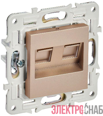 Розетка компьютерная двойн. RJ45 кат.5E SKANDY SK-K03Sa песочн. IEK SK-K20-1-K98