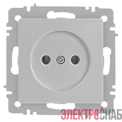 Розетка 1-м СП Accent 6-201-03 16А IP20 250В 2P алюм. Intro Б0063661