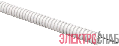 Труба гофрированная ПВХ d16мм с протяжкой бел. (уп.100м) ELASTA IEK ET-TG21-121-016-100-K01