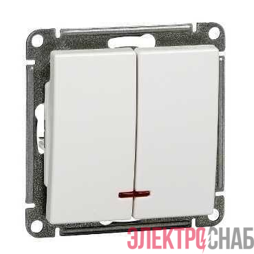 Выключатель 2-кл. СП W59 10А IP20 10AX с подсветкой механизм бел. SE VS510-251-1-86