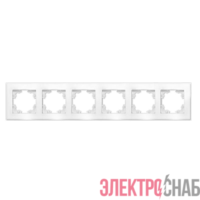 Рамка 6-м Афина стеклянная бел. UNIVersal 2247