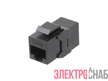 Адаптер проходной (coupler) Keystone Jack RJ45 (8P8C) кат.6 4 пары CA2-KJ-C6-BK черн. Hyperline 444915