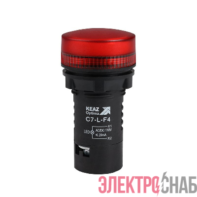 Лампа светодиодная OptiSignal Compact D22 С7-L-F4 красн. 110В AC/DC XB7EV04GP КЭАЗ 362155