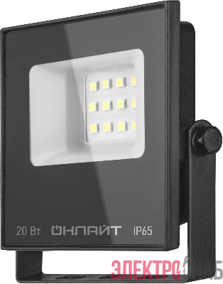 Прожектор светодиодный 90 844 OFL-03-20-6.5K-BL-IP65-LED 20Вт IP65 6500К 1600лм черн. ОНЛАЙТ 90844