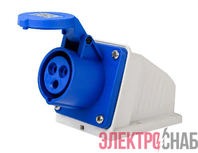 Розетка стационарная 2Р+РЕ 32А 220В IP44 РС-103 DEKraft 26191DEK