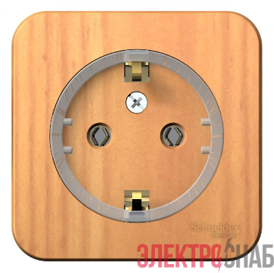 Розетка 1-м ОП Blanca 16А IP20 250В с заземл. без защ. шторок с изолир. пластиной (компакт) ясень SE BLNRA110115