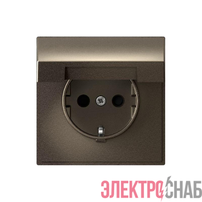 Розетка ArtGallery 16А IP20 с заземл. со шторками с крышкой быстрозажим. клем. механизм мокко SE GAL000646S