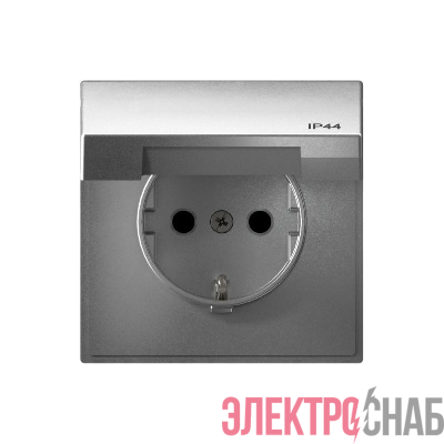 Розетка ArtGallery 16А IP44 с заземл. со шторками с крышкой быстрозажим. клем. механизм алюм. SE GAL440346S