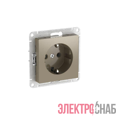 Розетка AtlasDesign 16А с заземл. быстрозажим. клем. механизм шампань SE ATN000543S