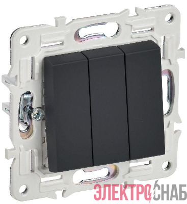 Выключатель 3-кл. SKANDY 10А SK-V11G графит IEK SK-V30-0-10-K53