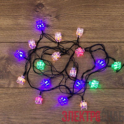 Гирлянда светодиодная "Кубики" 2.8м 20LED мультиколор 2Вт IP20 с контроллером 8 режимов Neon-Night 303-061