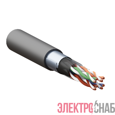 Кабель витая пара F/UTP кат.5E 4 пары 24 AWG solid внешн. LDPE черн. (м) TERACOM PRO EKF TRP-5EFTP-04PE-BK-OUT3