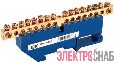 Шина нулевая на DIN-изоляторе ШНИ-6х9-16-Д-С IEK YNN10-69-16D-K07