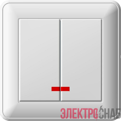 Выключатель 2-кл. СП W59 16А IP20 с индик. сл. кость SchE VS516-251-28