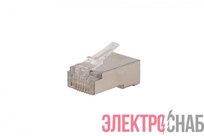 Разъем легкой оконцовки RJ45 (8P8C) под витую пару кат.5E экранир. 50 µ&quot;/ 50микродюйм PLEZ-8P8C-U-C5-SH-100 универс. (для ож и мж кабеля) (уп.100шт) Hyperline 403342