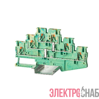Клемма заземления трехуровневая зажим push-in 6 точек подключения 2.5кв.мм DKC VPR-2.5-3L-PE-YG