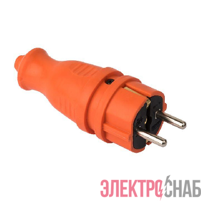 Вилка прямая 16А 2P+PE 230В IP44 каучук оранж. PROxima EKF RPS-011-16-230-44-ro