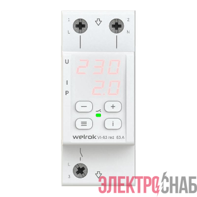 Реле напряжения с контролем тока VI-63 red Welrok 4660251140281