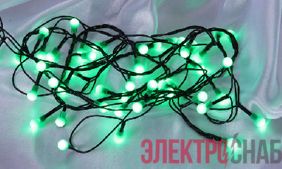 Гирлянда "Цветные шарики" LDBL048G-10-C 48 светодиод. контроллер 2.4м зел. SHLights 4610003324971