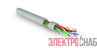 Кабель витая пара U/UTP кат.5e 4х2х24AWG solid нг(А)-LSLTх UUTP4-C5E-S24-IN-LSLTх-GY-305 сер. (уп.305м) Hyperline 426001