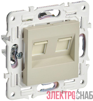 Розетка компьютерная двойн. RJ45 кат.5E SKANDY SK-K03B беж. IEK SK-K20-1-K10