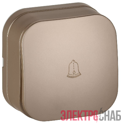 Выключатель 1-кл. ОП GLORY ВСс20-1-0-ХШм 10А самовозврат. шампань матов. IEK EVH14-K37M-10