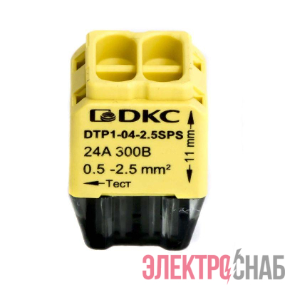 Клеммная колодка на 4 проводника до 2 5кв.мм. на токи до 24А DKC DTP1-04-2.5SPS