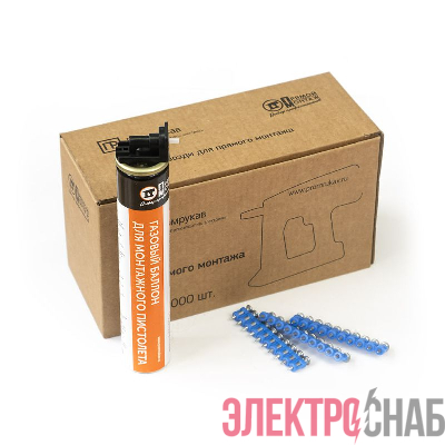 Комплект газовый баллон 165мм и гвозди 3х25мм усиленные для прямого монтажа (1000шт) Промрукав PR08.22653