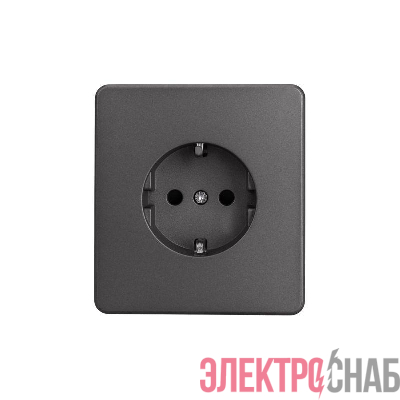 Розетка 1-м СП ROUND MIELE 16А с заземл. защ. шторки титан Kranz KR-78-0701-2