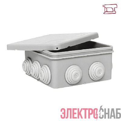Коробка распределительная КМР-030-014 100х100х50 IP55 с крышкой для прямого монтажа 10 мембранных вводов сер. EKF plc-kmr-030-014
