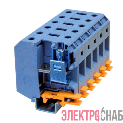 Клемма проходная винтовой зажим 2 точки подключения 240кв.мм син. DKC KRUH-240-BU