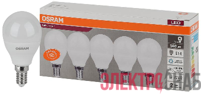 Лампа светодиодная LED Value LVCLP60 7SW/865 230В E14 2х5 RU (уп.5шт) OSRAM 4058075578166