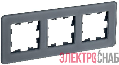 Рамка 3-м BRITE РУ-3-2-Бр стекло графит RE IEK BR-M32-G-41-K53