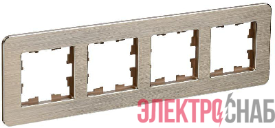 Рамка 4-м BRITE РУ-4-1-Бр метал. шампань RE AL IEK BR-M42-M-21-K37