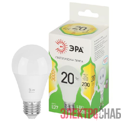 Лампа светодиодная GREEN LINE A60-20W-830-E27 GL 20Вт груша 3000К свет тепл. E27 Эра Б0067106