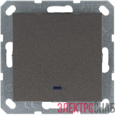 Переключатель проходной 1-кл. 10А IP20 с подсветкой механизм мокко Jasmart G3012NZ