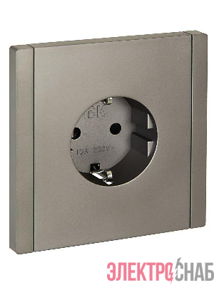 Розетка СП FORTE&PIANO FP515 16А с заземл. защ. шторки винт. крепл. сталь IEK FP-R14-16-K46