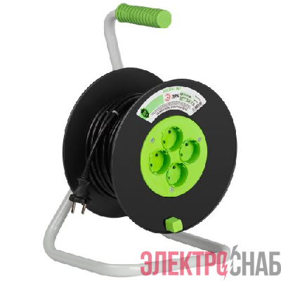 Удлинитель на пластик. катушке 4х20м без заземл. KAT-2x1.5-20m Greenline ПВС 2х1.5 Эра Б0065106