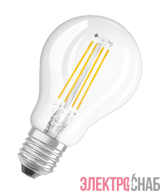 Лампа светодиодная филаментная LED STAR CLASSIC P 60 5W/827 5Вт шар 2700К тепл. бел. E27 600лм 220-240В прозр. стекл. OSRAM 4058075212510