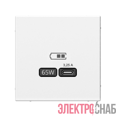 Розетка USB ArtGallery тип C 65Вт QC PD высокоскор. ЗУ механизм бел. SE GAL000127