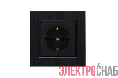 Розетка 1-м Karea LINE STAR с заземл. чер. Makel 86054028