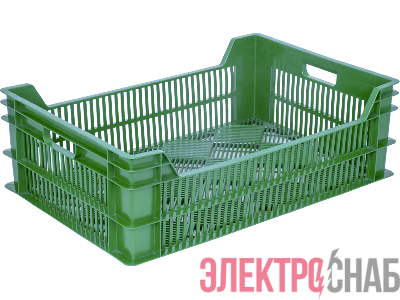 Ящик 600х400х200 перфорированный  зелёный 106 106