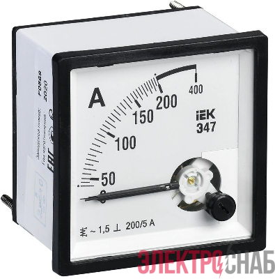 Амперметр Э47 72х72мм 200/5А кл. точн. 1.5 IEK IPA10-6-0200-E
